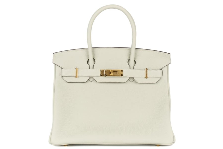 Hermès Birkin 30 Gris Neve Togo Gold Handbag
